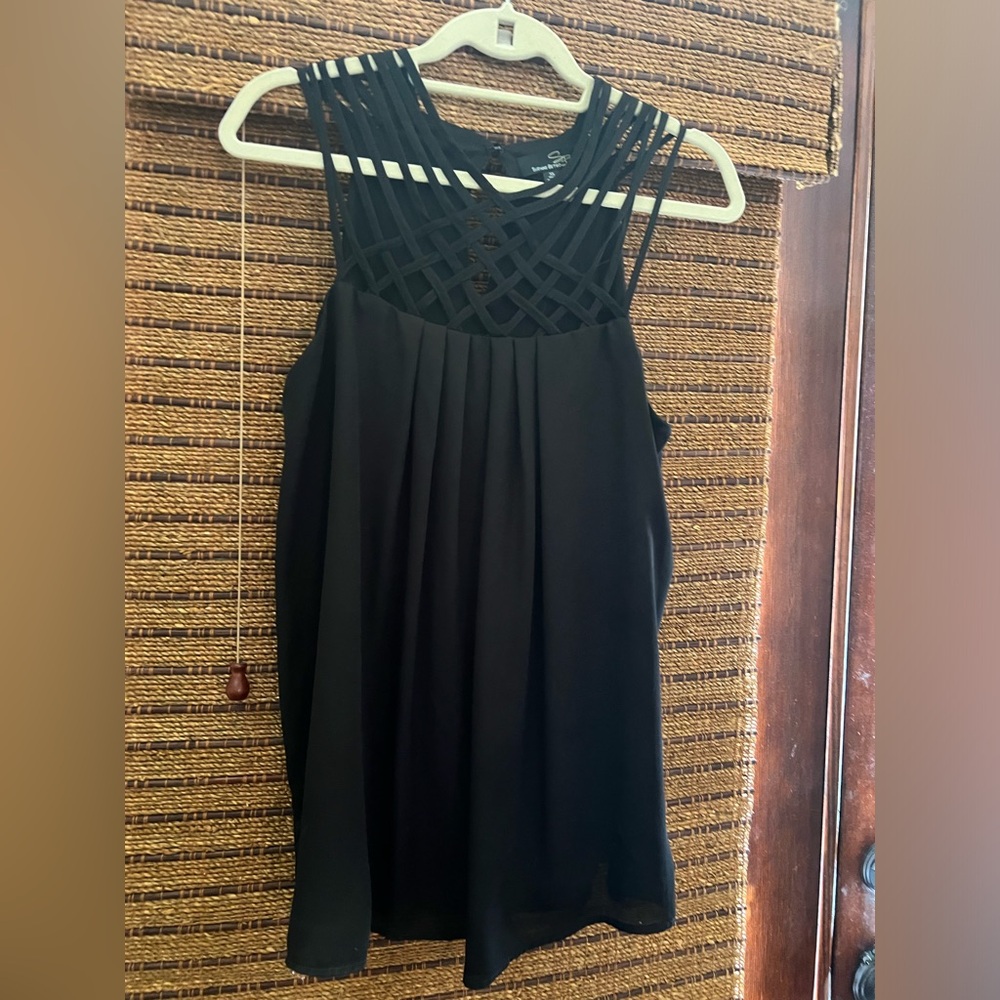 Black Suzanne Betro XL Sleeveless Blouse 💯% Polyester
